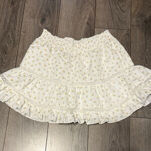 Chic White and Gold Women's Mini Skirt
